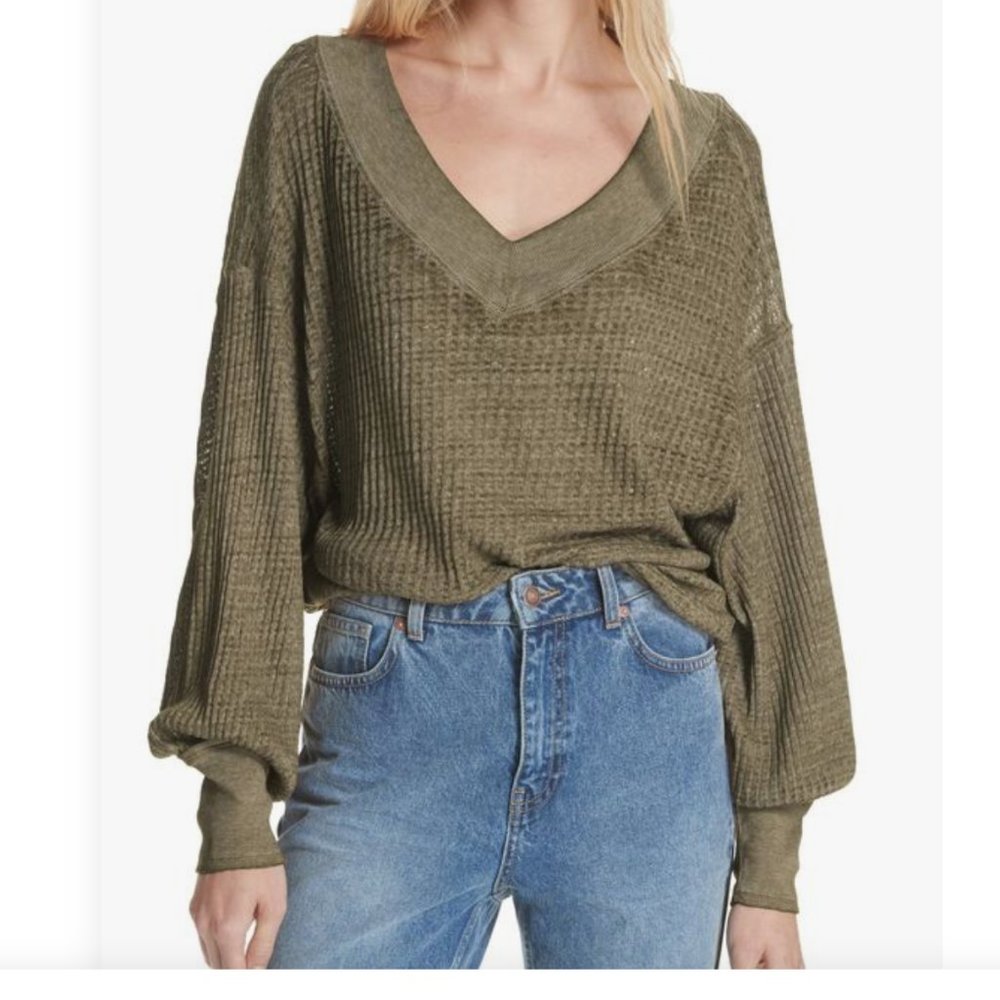 WE THE FREE Hunter Green Long Sleeve Top